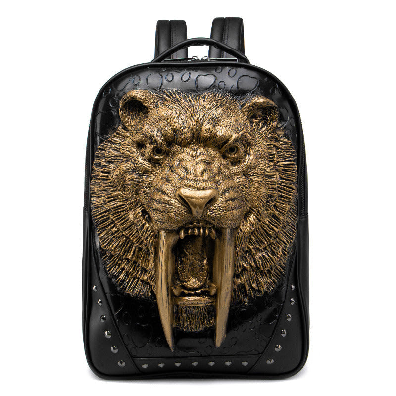 Lion Head 3D Printed Studded Rivet Backpack
