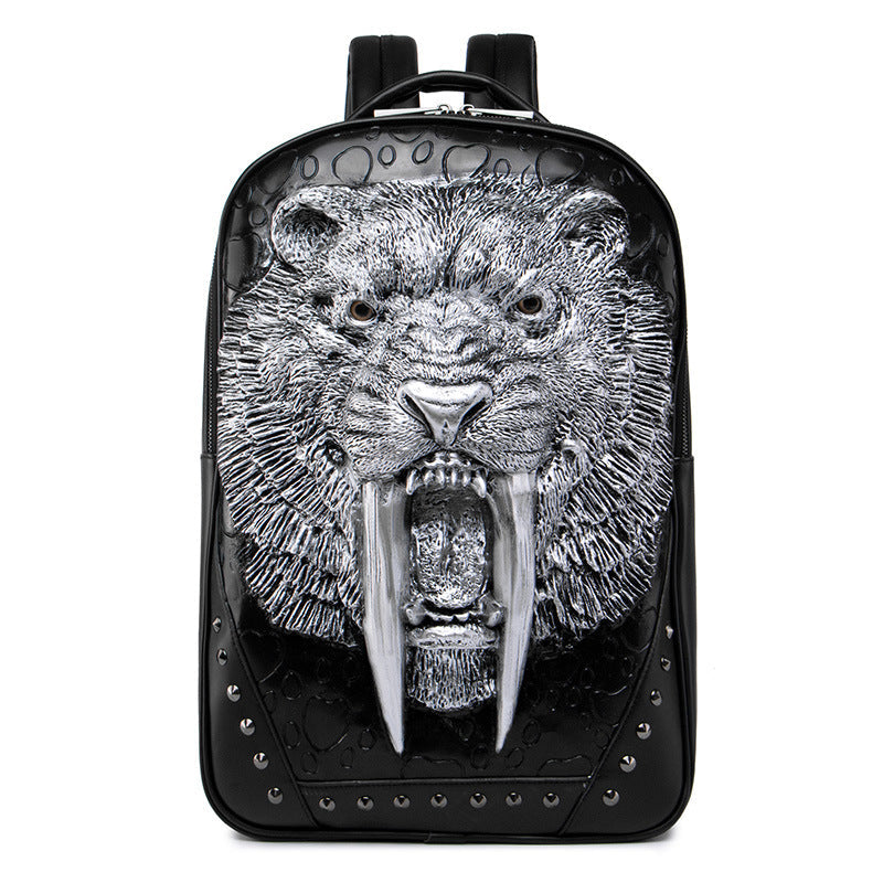 Lion Head 3D Printed Studded Rivet Backpack