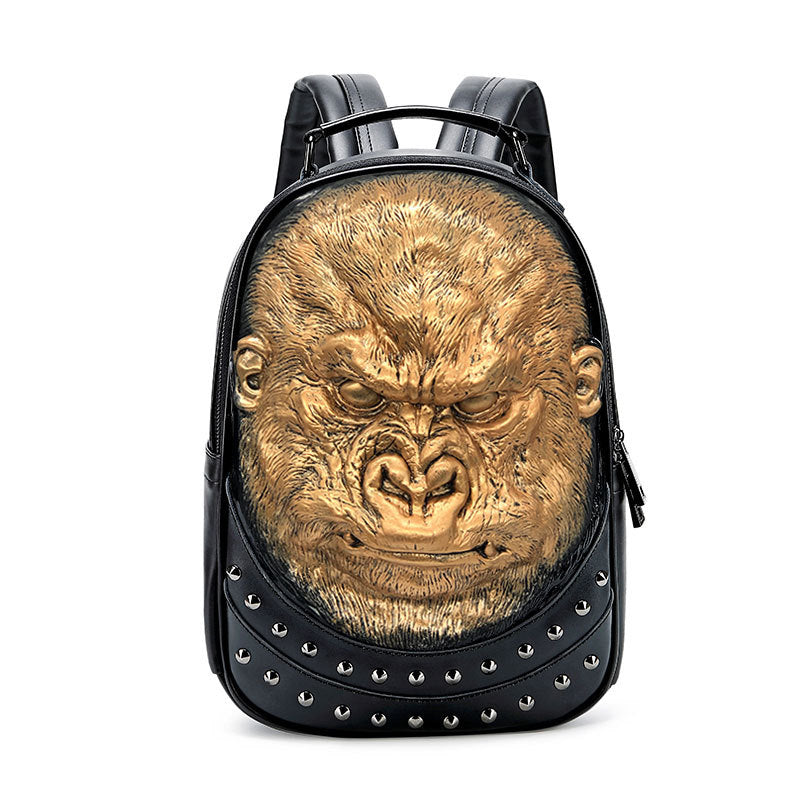 Lion Head 3D Printed Studded Rivet Backpack