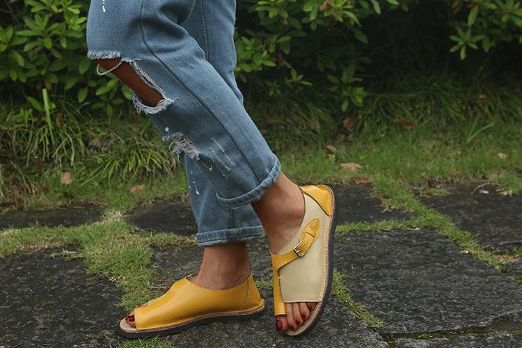 Daily Summer Leather Comfy Buckled Flat Sandals (Buy 2 Free Shipping)