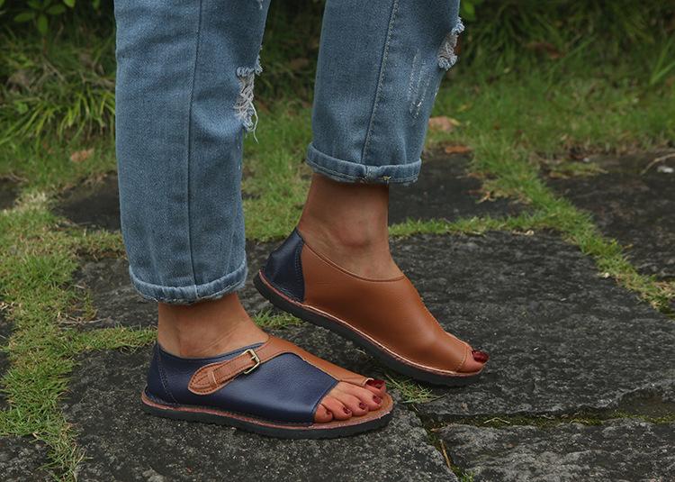 Daily Summer Leather Comfy Buckled Flat Sandals (Buy 2 Free Shipping)