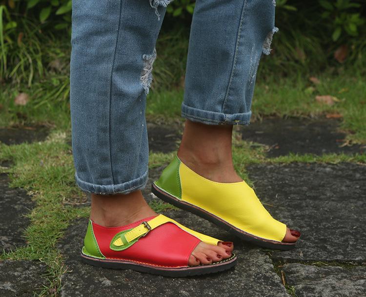 Daily Summer Leather Comfy Buckled Flat Sandals (Buy 2 Free Shipping)