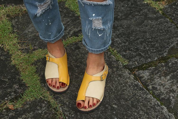 Daily Summer Leather Comfy Buckled Flat Sandals (Buy 2 Free Shipping)