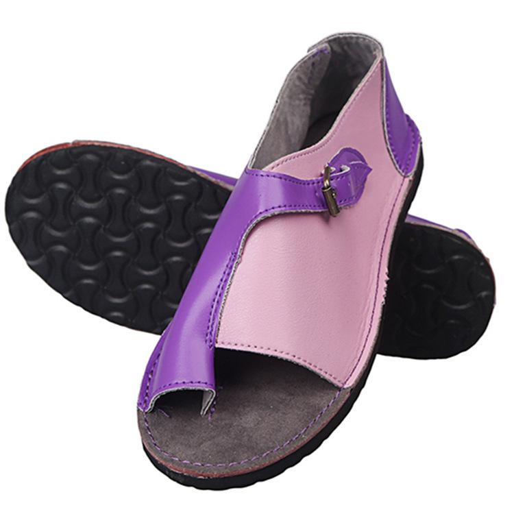 Daily Summer Leather Comfy Buckled Flat Sandals (Buy 2 Free Shipping)