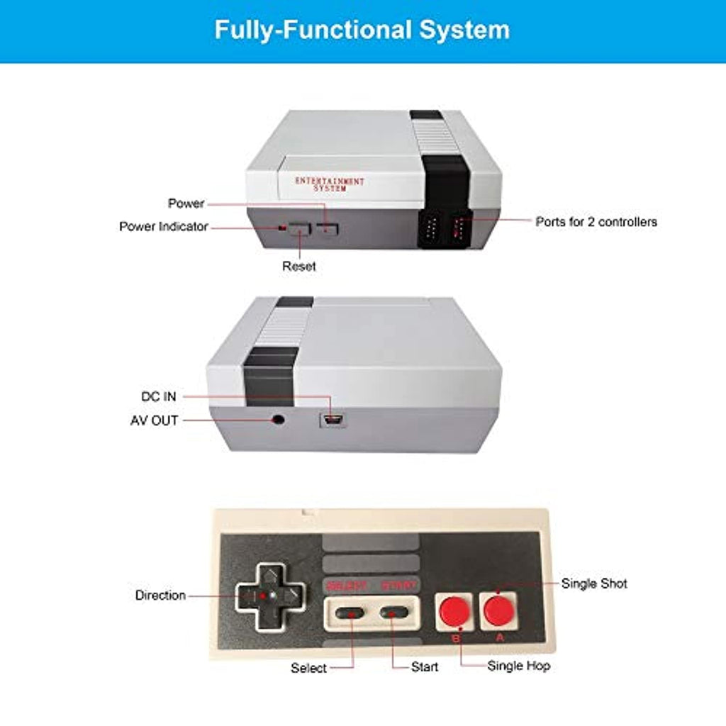 Classic Mini Retro Game Console with Built-in 620 Games and 2 NES Classic Controllers