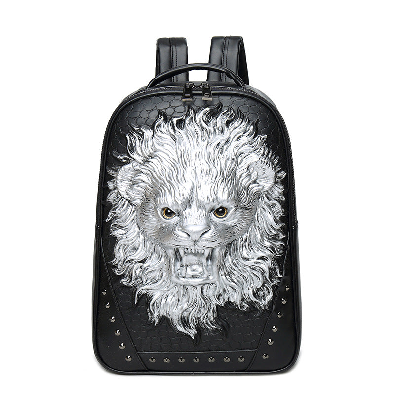 Lion Head 3D Printed Studded Rivet Backpack