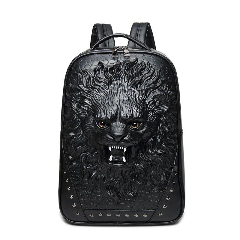 Lion Head 3D Printed Studded Rivet Backpack