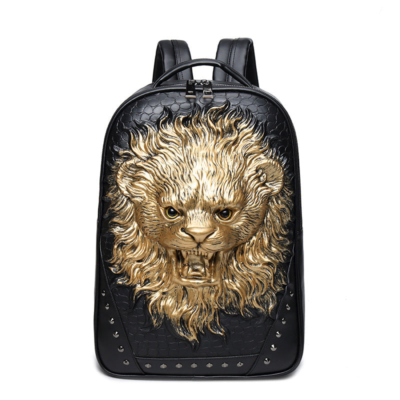 Lion Head 3D Printed Studded Rivet Backpack