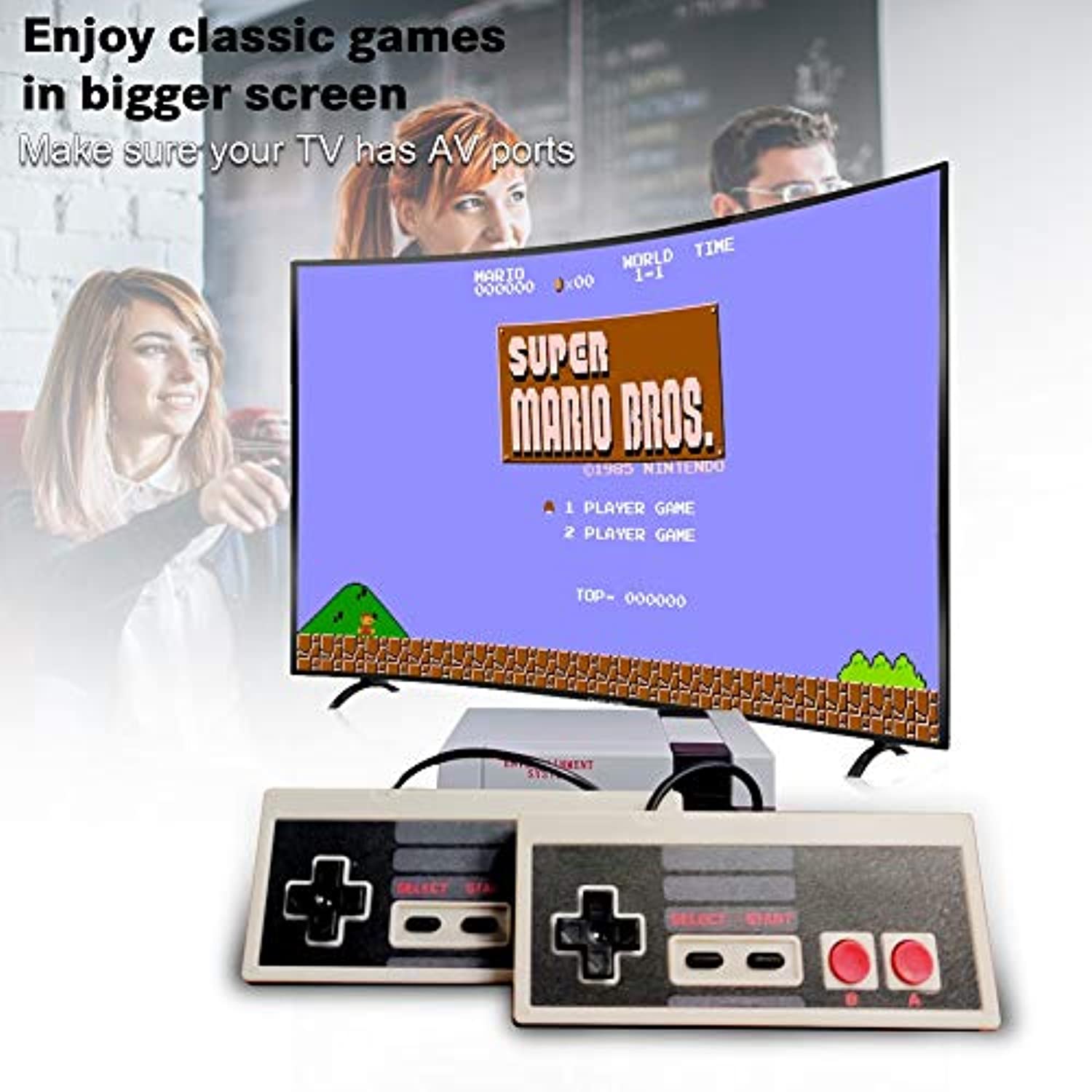 Classic Mini Retro Game Console with Built-in 620 Games and 2 NES Classic Controllers