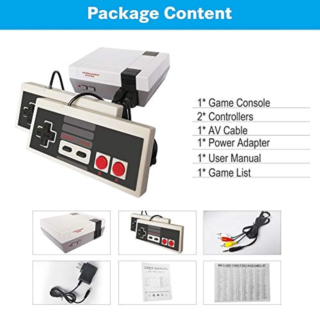 Classic Mini Retro Game Console with Built-in 620 Games and 2 NES Classic Controllers