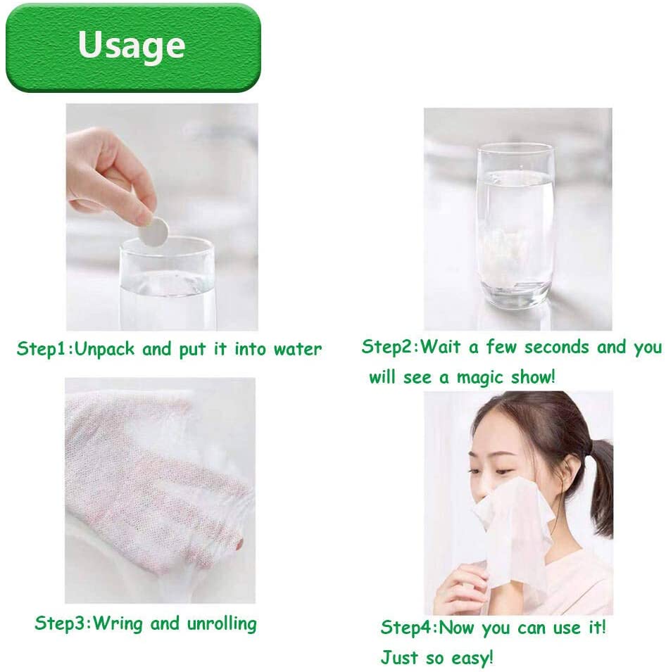 100pcs Portable Soft Compressed Towel Tablets For Travel/Home/Outdoor Activities