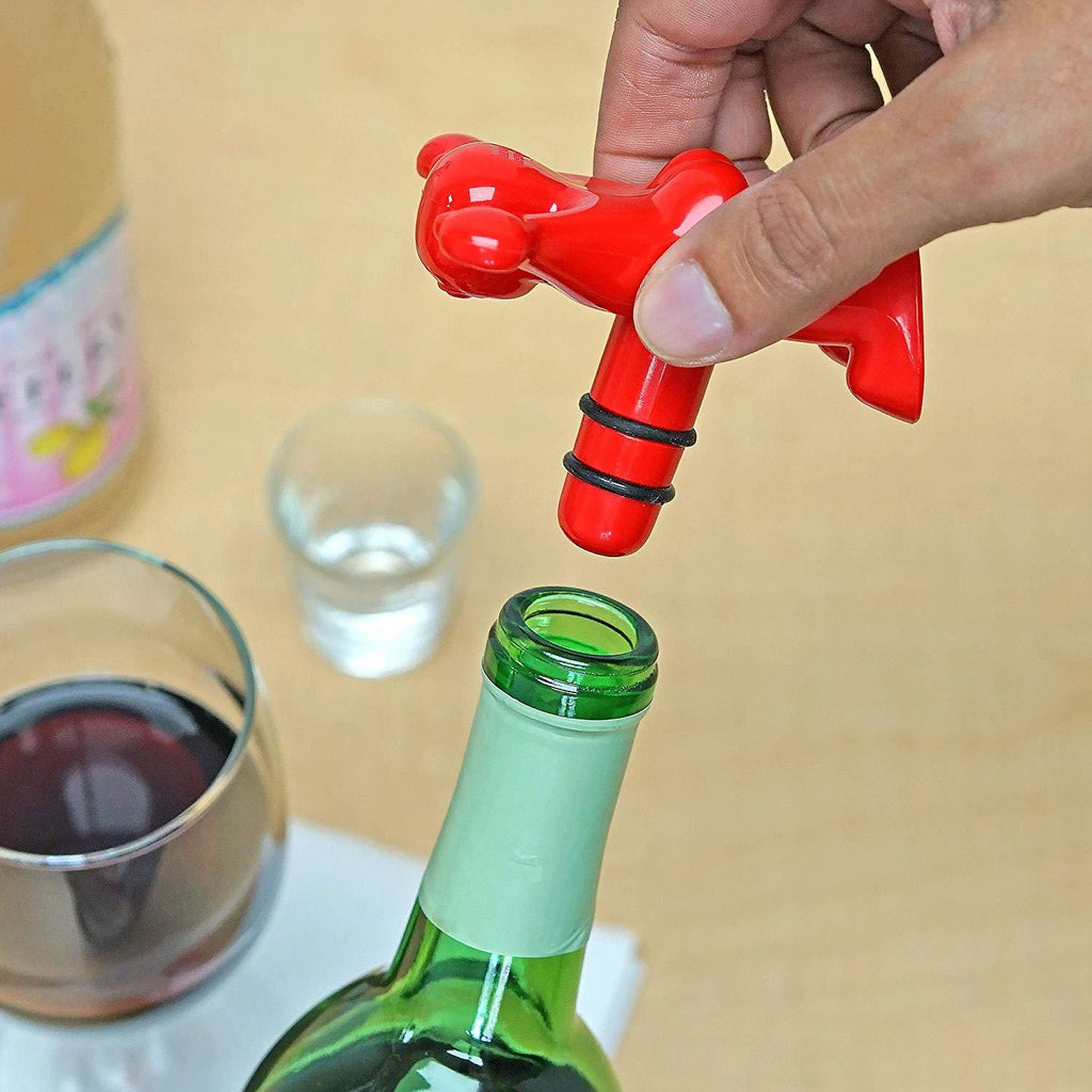 Happy Man Bottle Opener, Stopper, and Corkscrew (3-Piece Set)