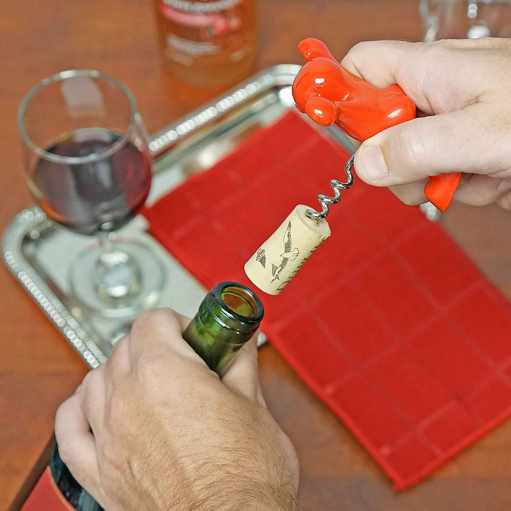 Happy Man Bottle Opener, Stopper, and Corkscrew (3-Piece Set)