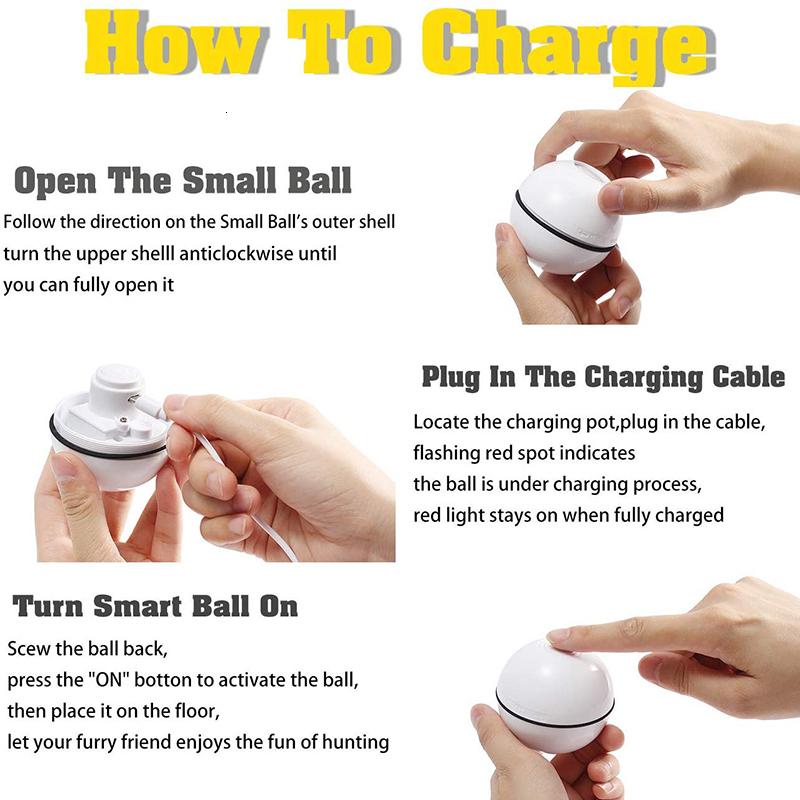 360 Degree Automatic Rotating Ball Smart Escape LED Interactive Cat Toy