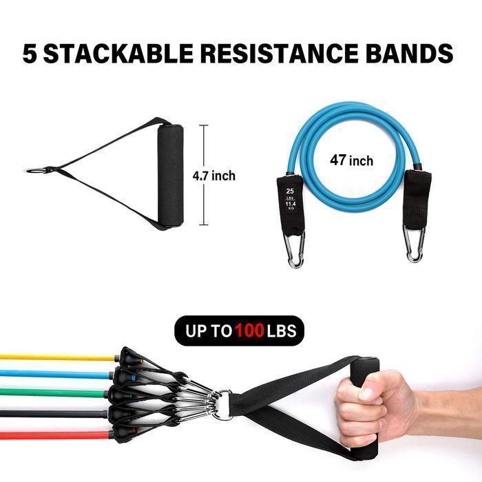 Resistance Band Set ( 11 Piece Set )-Buy 2 Free Shipping