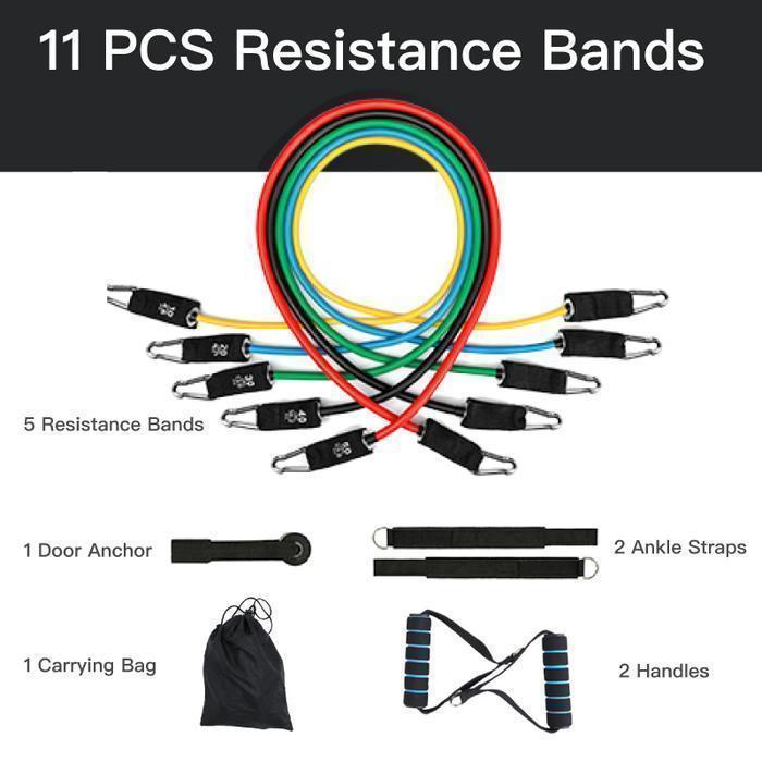 Resistance Band Set ( 11 Piece Set )-Buy 2 Free Shipping