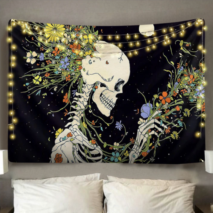 Skeleton Blossom Tapestry