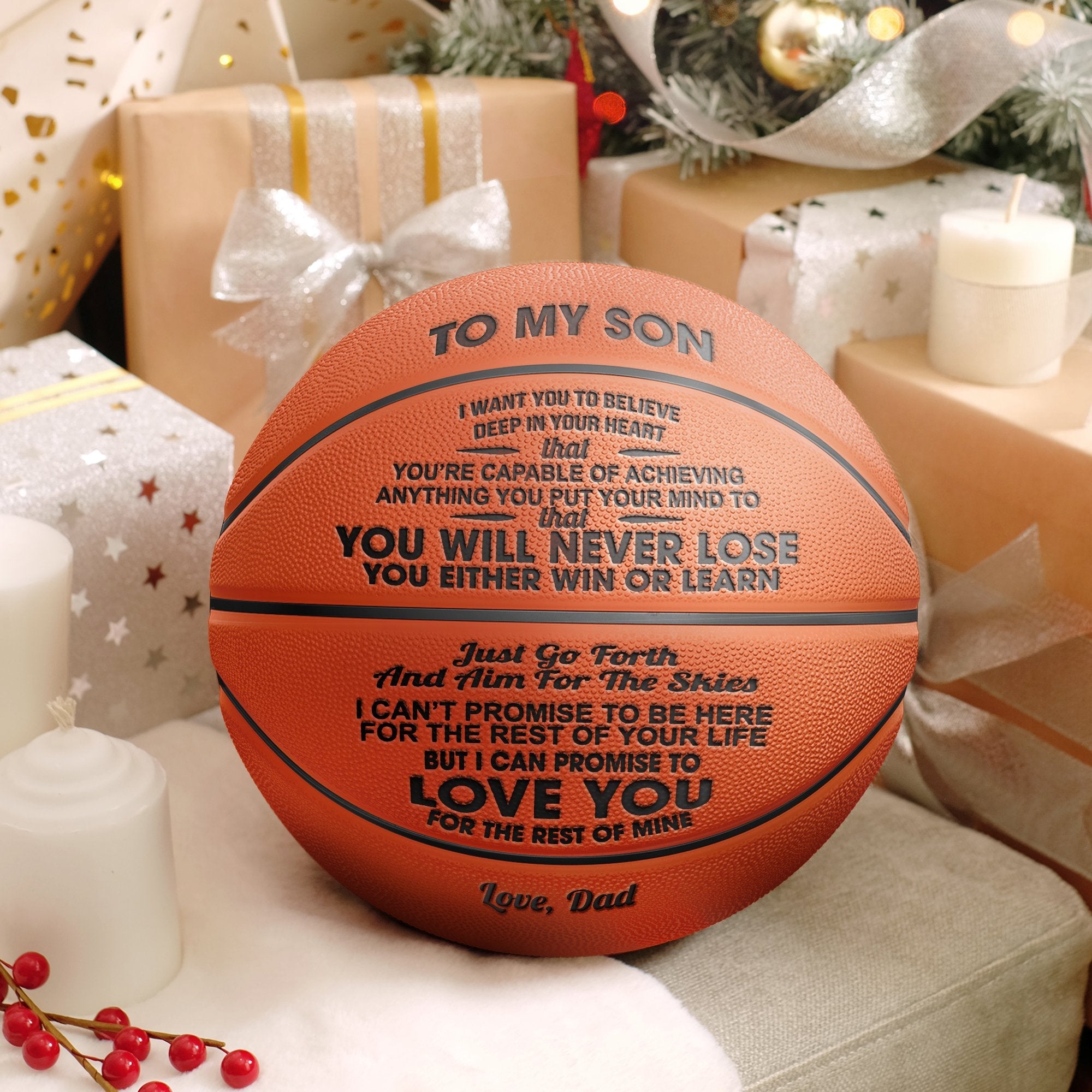 Best Gift!!  You Will Never Lose -Engraved Basketball