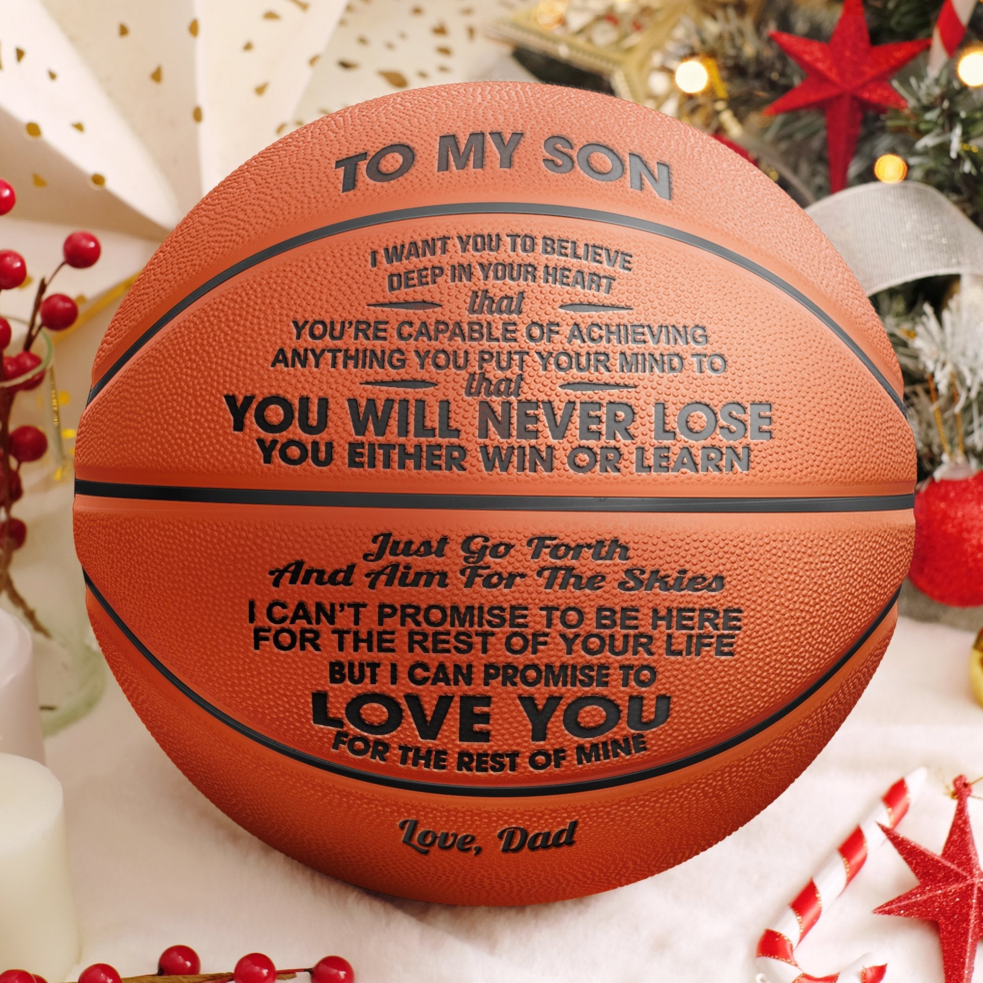 Best Gift!!  You Will Never Lose -Engraved Basketball