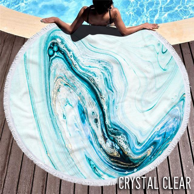 Rare Geode Round MicroFiber Beach Towel
