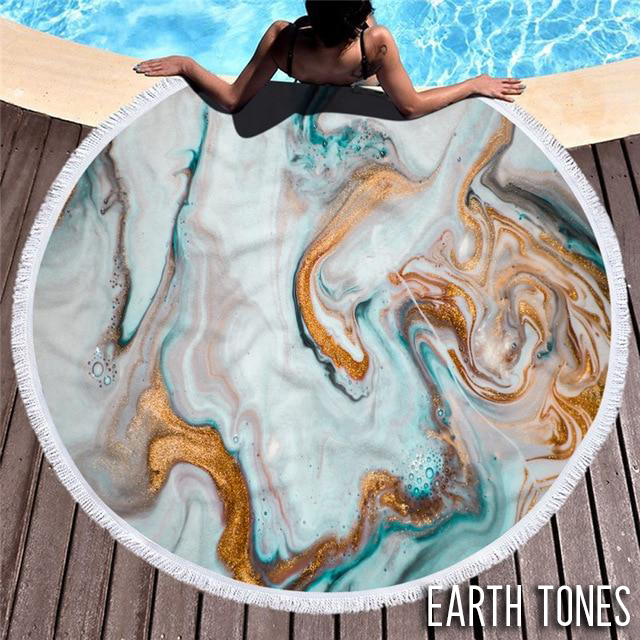 Rare Geode Round MicroFiber Beach Towel