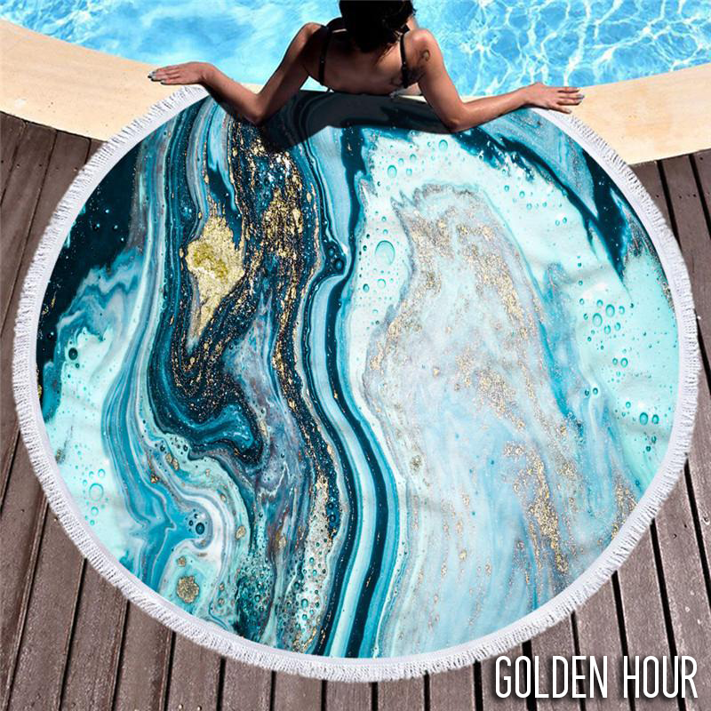 Rare Geode Round MicroFiber Beach Towel