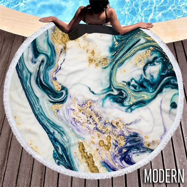 Rare Geode Round MicroFiber Beach Towel