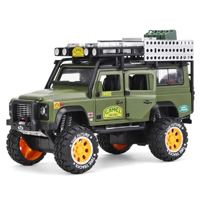 1:28 Defender Camel Trophy Car Model Diecasts & Toy Vehicles