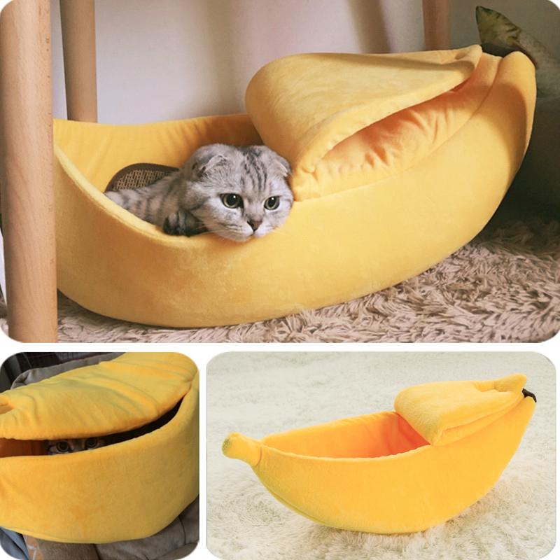 Banana Cat Bed Cute  Pet  Pad Warm And  Comfortable