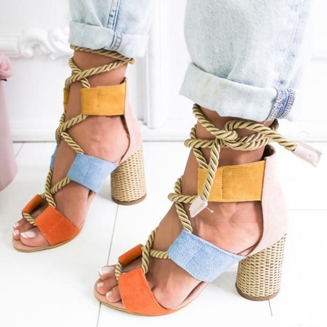 Chic Lace Up High Heel