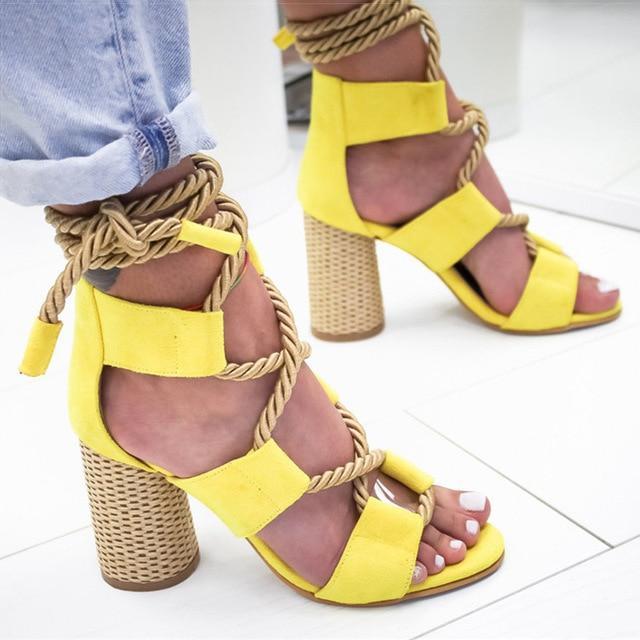 Chic Lace Up High Heel