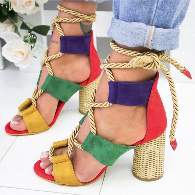 Chic Lace Up High Heel