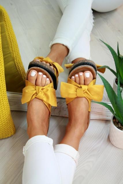 Butterfly Bow Slip on Sandals