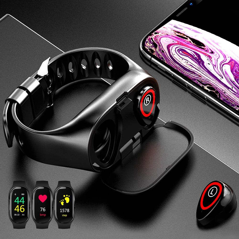 Wireless Bluetooth 5.0 Earphone & Smart Watch with Heart Rate Monitor Stereo Sports Earbuds